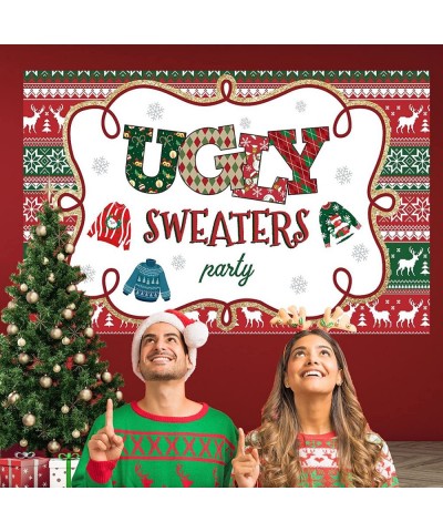 Ugly Christmas Sweater Photo Backdrop Ugly Sweater Party Banner for Ugly Christmas Sweater Party Decorations 71 x 43 Inches $...