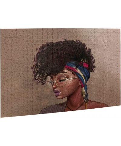 African American Black Girl Jigsaw Puzzle 500 Piece Wooden Adults Children Puzzles Art DIY Leisure Game Fun Toy Gift Suitable...