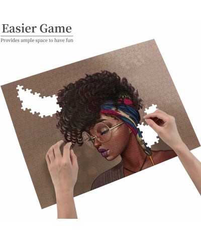 African American Black Girl Jigsaw Puzzle 500 Piece Wooden Adults Children Puzzles Art DIY Leisure Game Fun Toy Gift Suitable...