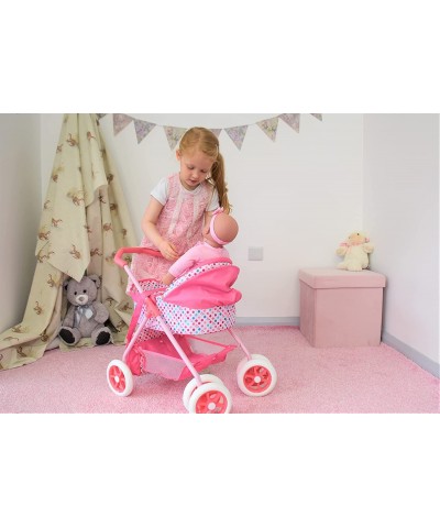 Baby Doll Stroller Reversible | Forward & Backward Facing Pram | Removable Bassinet & Bed | Retractable Canopy | Storage Bask...