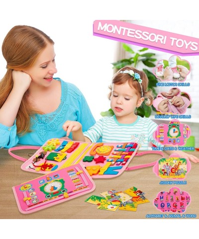 Busy Board for Toddlers 1 2 3 4 Year Old Sensory Activity Board for Learning Toys Travel Toys for Toddlers 1-3 Montessori Toy...