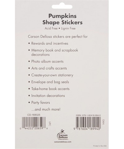 Carson Dellosa Pumpkin Stickers 96 Pumpkin Stickers for Kids Thanksgiving Crafts Pumpkin Craft Reward Stickers and Motivation...