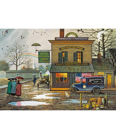 Charles Wysocki - Dampy Donuts on a Dreary Day - 300 Large Piece Jigsaw Puzzle $18.70 Jigsaw Puzzles