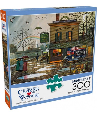 Charles Wysocki - Dampy Donuts on a Dreary Day - 300 Large Piece Jigsaw Puzzle $18.70 Jigsaw Puzzles