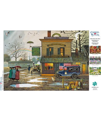 Charles Wysocki - Dampy Donuts on a Dreary Day - 300 Large Piece Jigsaw Puzzle $18.70 Jigsaw Puzzles