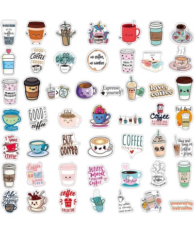 Coffee Stickers 50 PCS Cute Stickers for Laptop Vinyl Waterproof Stickers for Water Bottles Bumper Skateboard Coffee Cup Stic...