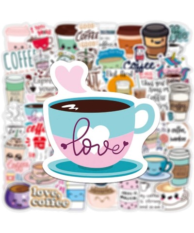 Coffee Stickers 50 PCS Cute Stickers for Laptop Vinyl Waterproof Stickers for Water Bottles Bumper Skateboard Coffee Cup Stic...