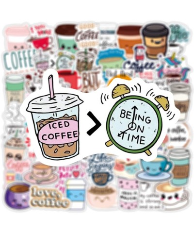 Coffee Stickers 50 PCS Cute Stickers for Laptop Vinyl Waterproof Stickers for Water Bottles Bumper Skateboard Coffee Cup Stic...