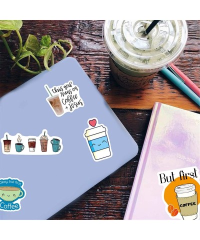 Coffee Stickers 50 PCS Cute Stickers for Laptop Vinyl Waterproof Stickers for Water Bottles Bumper Skateboard Coffee Cup Stic...