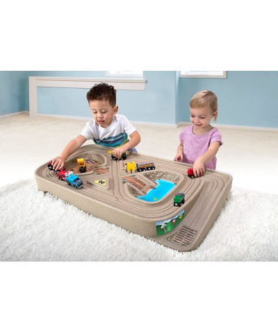 Portable Carry and Go Kids Race Track Toy Car Train Table 2-Sided No Assembly for Children 3 4 5 6 7 Years Old Boys Girls Mad...