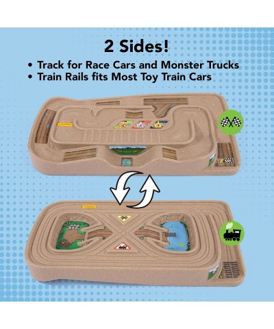 Portable Carry and Go Kids Race Track Toy Car Train Table 2-Sided No Assembly for Children 3 4 5 6 7 Years Old Boys Girls Mad...