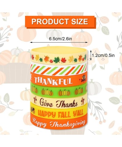 35Pcs Thanksgiving Fall Rubber Bracelet Party Favors Colorful Waterproof Silicone Wristband Autumn Pattern Silicone Bracelets...