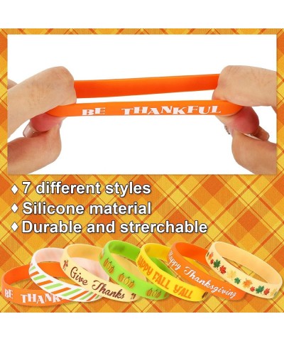 35Pcs Thanksgiving Fall Rubber Bracelet Party Favors Colorful Waterproof Silicone Wristband Autumn Pattern Silicone Bracelets...