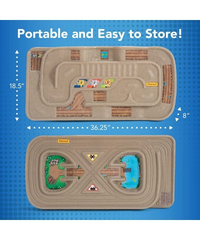 Portable Carry and Go Kids Race Track Toy Car Train Table 2-Sided No Assembly for Children 3 4 5 6 7 Years Old Boys Girls Mad...