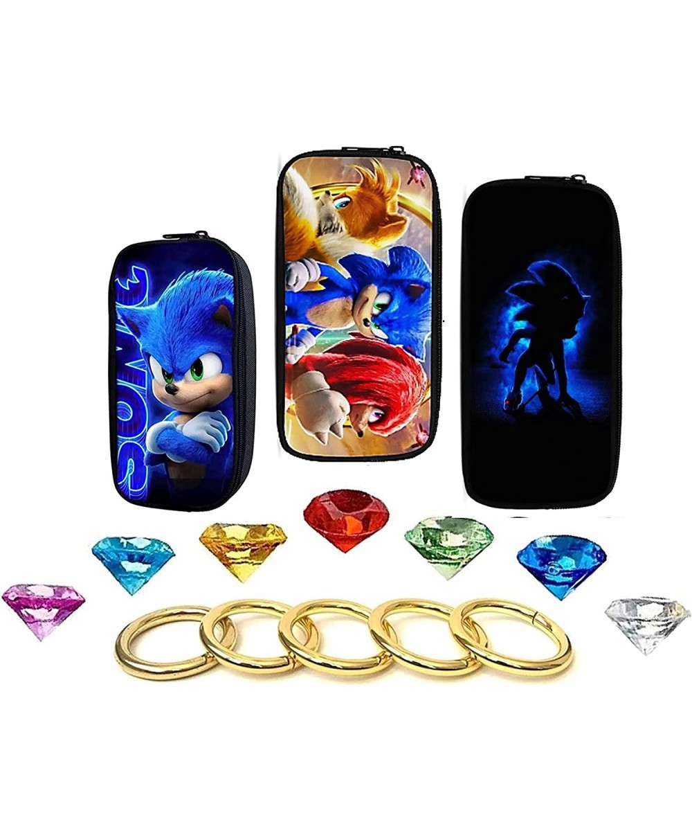 Sonic - Seven Chaos Emeralds Gems and Five Power Rings in a Sonic Bag - By Ace Trendz $58.70 Play Figure Playsets