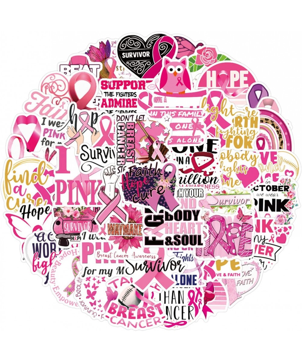 50Pcs Breast Cancer Awareness Decals Stickers Caring for Women's Health Sticker for Skateboard Helmet Laptop Bicycle Hypebeas...