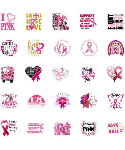 50Pcs Breast Cancer Awareness Decals Stickers Caring for Women's Health Sticker for Skateboard Helmet Laptop Bicycle Hypebeas...