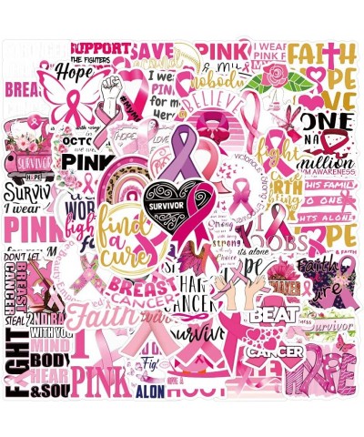 50Pcs Breast Cancer Awareness Decals Stickers Caring for Women's Health Sticker for Skateboard Helmet Laptop Bicycle Hypebeas...