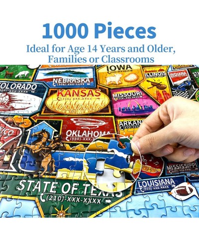 Kids United States Puzzle Map -USA Map Puzzle 50 States with Capitals -1000 Piece Jigsaw Landmark Puzzles Great Gift for Boys...