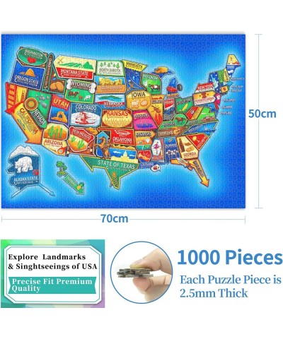 Kids United States Puzzle Map -USA Map Puzzle 50 States with Capitals -1000 Piece Jigsaw Landmark Puzzles Great Gift for Boys...