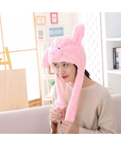 Funny Plush Animal Pig Hat Moving Ears Popping Up Party Tricky Prop Girls $25.02 Kids' Dress-Up Accessories