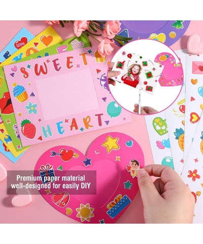 24 Pack Valentines Day DIY Picture Frame Craft DIY Photograph Craft Kits for Kids with Valentines Children Stickers Valentine...