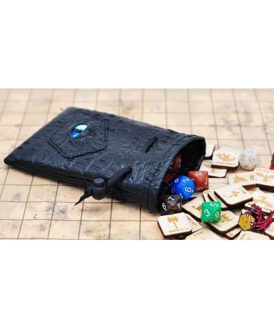 Drawstring Bag PU Leather Dice Pouch Perfect for RPG D&D Game (Blue) $20.27 Game Accessories