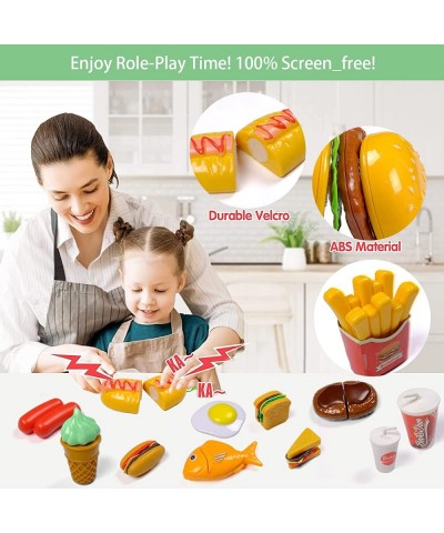 37 PCS Play Food Set for Kids Kitchen Cutting Play Food Toys Kids Kitchen Pretend Play Fake Toy Food Play Kitchen Accessories...