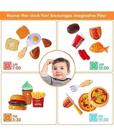 37 PCS Play Food Set for Kids Kitchen Cutting Play Food Toys Kids Kitchen Pretend Play Fake Toy Food Play Kitchen Accessories...