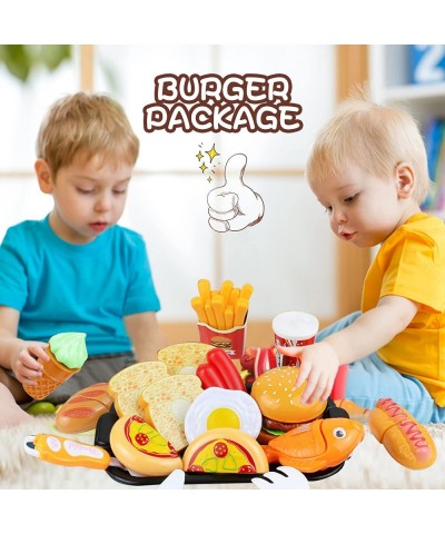 37 PCS Play Food Set for Kids Kitchen Cutting Play Food Toys Kids Kitchen Pretend Play Fake Toy Food Play Kitchen Accessories...