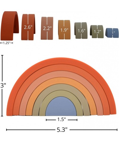 Silicone Rainbow Stacker Toy for Kids Toddlers Babies - Baby Toys Stacking Nesting Sorting Puzzle Blocks Travel Bath Sensory ...