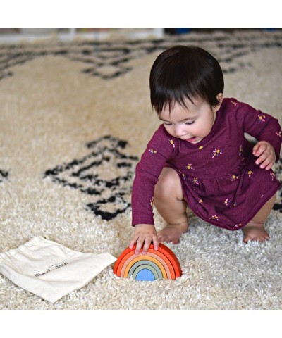 Silicone Rainbow Stacker Toy for Kids Toddlers Babies - Baby Toys Stacking Nesting Sorting Puzzle Blocks Travel Bath Sensory ...