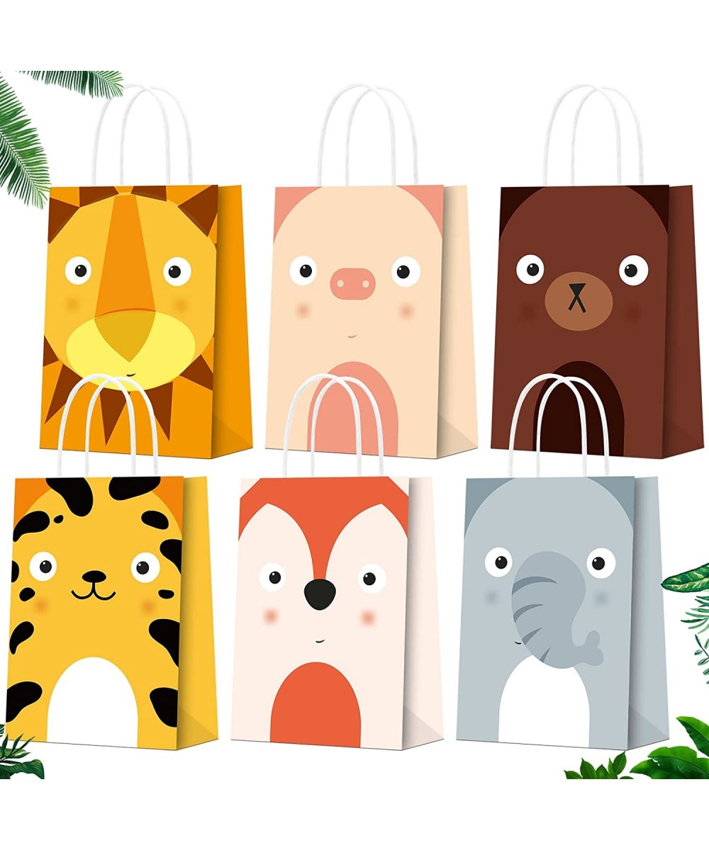 18 PCS Jungle Safari Animals Party Gift Bags for Zoo Animals Theme Party Supplies Birthday Decor Decorations Party Favor Good...