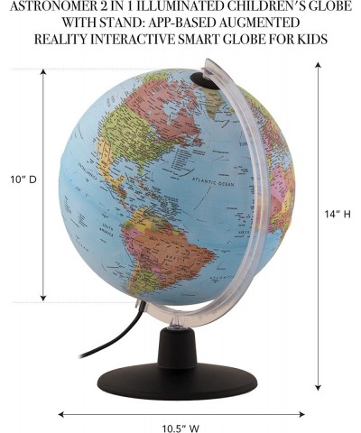 Astronomer 2 in 1 Illuminated Children's Globe with Stand: App-Based Augmented Reality Interactive Smart Globe for Kids Inclu...