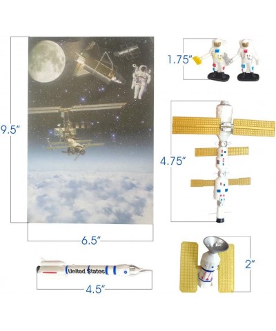 10 Pc Space Explorer Toy Kit Pretend Play Set with Astronaut Figurines Robotic Exploration Truck Diecast Metal Vehicle NASA S...