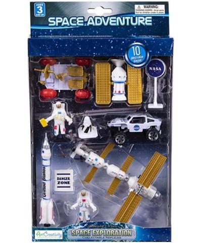 10 Pc Space Explorer Toy Kit Pretend Play Set with Astronaut Figurines Robotic Exploration Truck Diecast Metal Vehicle NASA S...