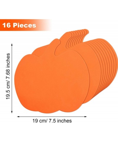 16 Pieces Halloween Foam Pumpkin Craft Kit and 16 Pieces Pumpkin Stickers Craft Stickers for Halloween Kids Craft Party Decor...