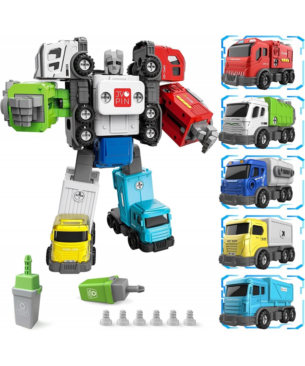 Kids Toys for 5+ Year Old Boys- 5 in 1 Take Apart Robot Toys for Boys Age 4-7 Building Construction Vehicles Transform into R...