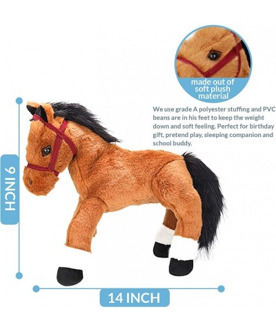 14 Inches Soft Brown and Black Horse Stuffed Animal Toy Gift for Baby Boys Girl Holidays Birthday Christmas Halloween Thanksg...