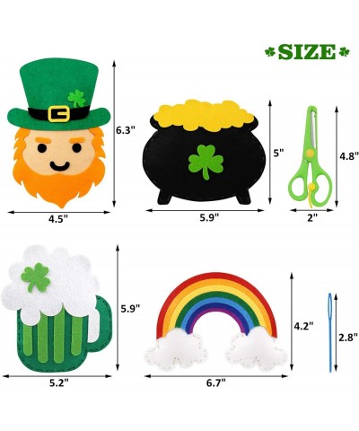 St. Patrick's Day Craft Kids Sewing Kit Fun Saint Paddy's Day Felt DIY Craft Sewing for Girls and Boys Beginners Includes 12 ...