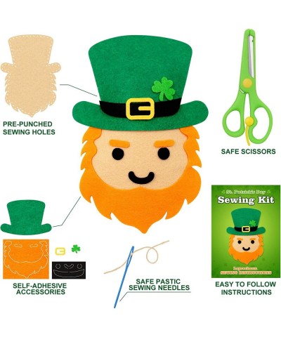 St. Patrick's Day Craft Kids Sewing Kit Fun Saint Paddy's Day Felt DIY Craft Sewing for Girls and Boys Beginners Includes 12 ...