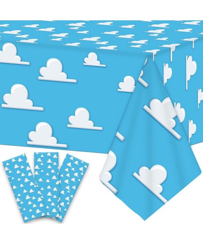 Blue Sky White Clouds Birthday Party Supplies Decorations Cartoon Story Tablecloth Party Table Cover Cartoon Table Banner Bac...