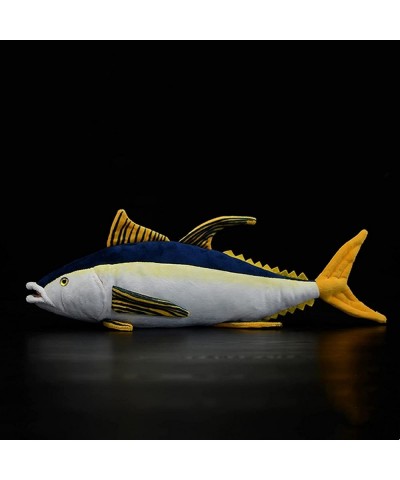 Simulation Yellowfin Tuna Plush Toy - 16inch Lifelike Depth Ocean Animals Yellowfin Tuna Fish Plushie Stuffed Animal Super So...