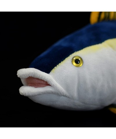 Simulation Yellowfin Tuna Plush Toy - 16inch Lifelike Depth Ocean Animals Yellowfin Tuna Fish Plushie Stuffed Animal Super So...