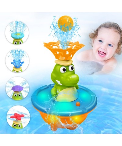 Baby Bath Toys for Toddlers 1-3 Fountain Crocodile with 5 Modes Spray Water Toys for Kids Ages 4-8 Toddler Light Up Bathtub T...