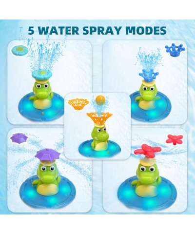 Baby Bath Toys for Toddlers 1-3 Fountain Crocodile with 5 Modes Spray Water Toys for Kids Ages 4-8 Toddler Light Up Bathtub T...