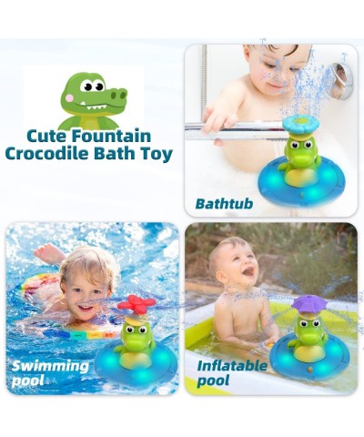 Baby Bath Toys for Toddlers 1-3 Fountain Crocodile with 5 Modes Spray Water Toys for Kids Ages 4-8 Toddler Light Up Bathtub T...