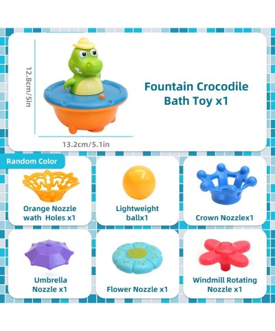 Baby Bath Toys for Toddlers 1-3 Fountain Crocodile with 5 Modes Spray Water Toys for Kids Ages 4-8 Toddler Light Up Bathtub T...