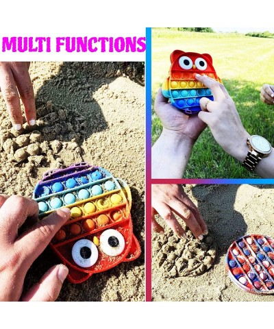 4Pcs 4 GIFTS Big Pop Push It Fidget Sensory Toys Set of Rainbow Owl Circle Heart Astronaut pop it for Kids Girls and Adults N...