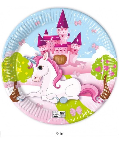 Unicorn Birthday Party 8 Pack Compostable Tableware for Kids - Fully Biodegradable & Disposable - 8 Paper Plates 8 Cups and 2...